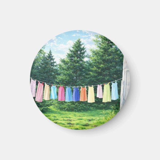 Farmhouse Clothesline Summer Day Magneet (Voorkant)