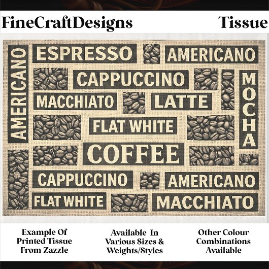 Farmhouse Coffee Lover Typography DC2 Decoupage Tissuepapier