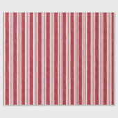 Farmhouse Cottage French Red Ticking Stripe Gift Cadeaupapier (Vlak)