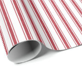 Farmhouse Cottage Rustic Red Ticking Stripe Gift Cadeaupapier (Rol Hoek)