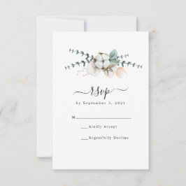 Farmhouse Cotton Eucalyptus Weddenschap RSVP Kaartje