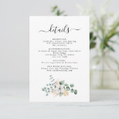 Farmhouse Cotton Eucalyptus Wedding Details Kaart (Staand voorkant)