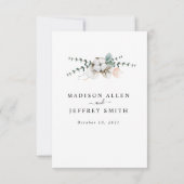 Farmhouse Cotton Eucalyptus Wedding Details Kaart (Achterkant)