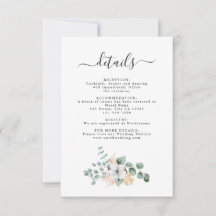 Farmhouse Cotton Eucalyptus Wedding Details Kaart