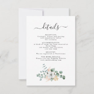 Farmhouse Cotton Eucalyptus Wedding Details Kaart