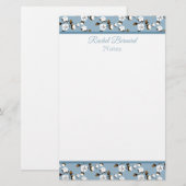 Farmhouse Cotton Flowers & Country Blue Briefpapier (Voorkant / Achterkant)