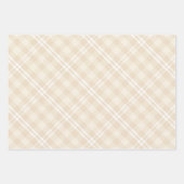 Farmhouse Country Chic Cream Plaid & Diamonds Inpakpapier Vel (Voorkant 3)