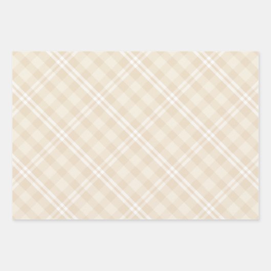 Farmhouse Country Chic Cream Plaid & Diamonds Inpakpapier Vel (Voorkant 3)