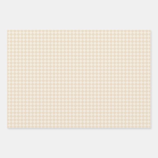 Farmhouse Country Chic Cream Plaid & Diamonds Inpakpapier Vel (Voorkant)