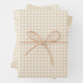 Farmhouse Country Chic Cream Plaid & Diamonds Inpakpapier Vel