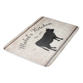 Farmhouse Cow Monogram Kitchen Mat (Gekanteld)