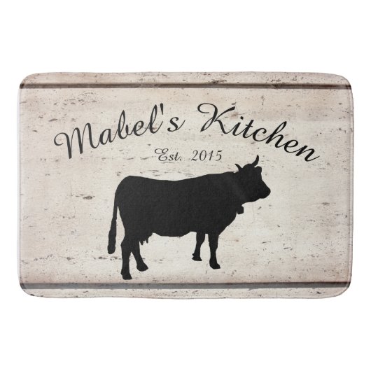 Farmhouse Cow Monogram Kitchen Mat (Voorkant)
