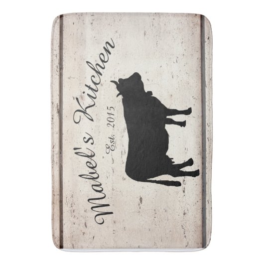 Farmhouse Cow Monogram Kitchen Mat (Voorkant Verticaal)