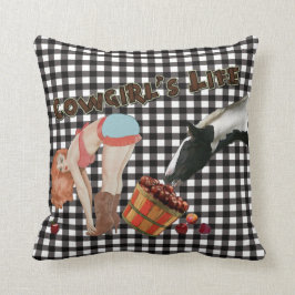 Farmhouse  Cowgirl's Life Pinup Pillow Kussen