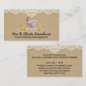 Farmhouse Craft Lace Rustic Chicks Hen Visitekaartje (Voorkant / Achterkant)