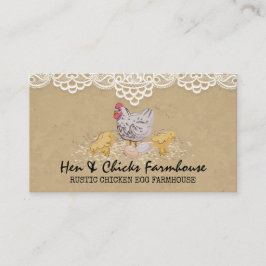 Farmhouse Craft Lace Rustic Chicks Hen Visitekaartje