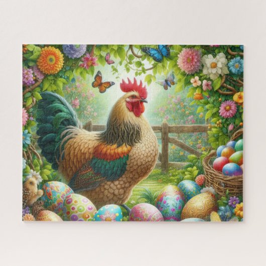 Farmhouse Easter Rooster Legpuzzel (Horizontaal)