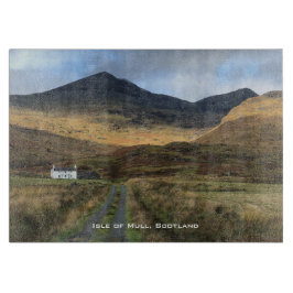 Farmhouse en bergen op het eiland Mull Scotland Snijplank