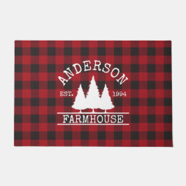 Farmhouse Familie Naam Red Buffalo Pset Large Deurmat