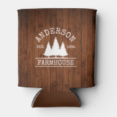 Farmhouse Familie Naam Rustic Wood Forest Blikjeskoeler (Voorkant)