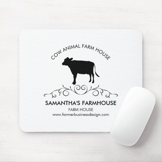 farmhouse Farm Cow Silhouette Muismat (Met muis)