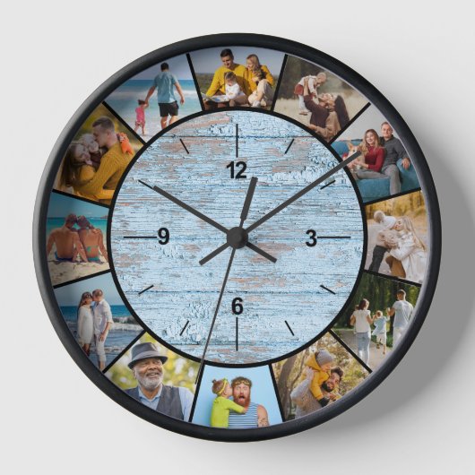 Farmhouse Faux Blue Wood Fence 12 Foto Collage (Voorkant)