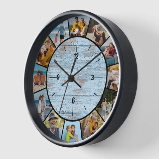 Farmhouse Faux Blue Wood Fence 12 Foto Collage (Hoek)