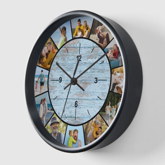 Farmhouse Faux Blue Wood Fence 12 Foto Collage (Hoek)