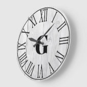 Farmhouse Faux White Wood & Black Grote Klok (Hoek)