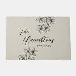 Farmhouse Floral Custom Beige Deurmat