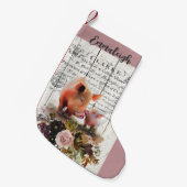 Farmhouse Floral Duroc Pigs Kleine Kerstsok (Voorkant (Hangend))