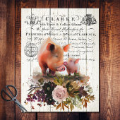 Farmhouse Floral Duroc Pigs Tissuepapier