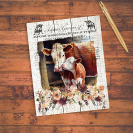 Farmhouse Floral Hereford Koeien Legpuzzel