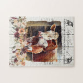 Farmhouse Floral Hereford Koeien Legpuzzel (Horizontaal)