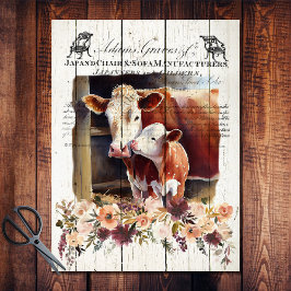 Farmhouse Floral Hereford Koeien Tissuepapier