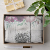 Farmhouse Floral Leghorn Chickens Tissuepapier (Geschenk)