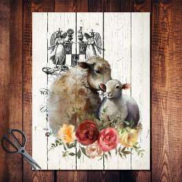 Farmhouse Floral Merino Sheep Tissuepapier