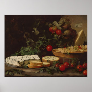 Farmhouse food table - stille levensplak poster