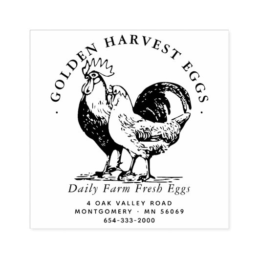 Farmhouse Fresh Organic Chicken Eggs Boerderij Rubberstempel (Afrduk)