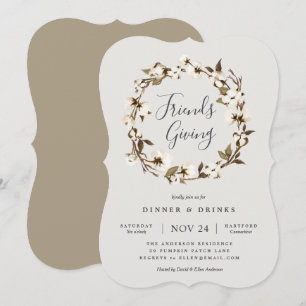 Farmhouse Friendsgiving Party Invitation Kaart