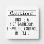 Farmhouse Funny Caution Kind Bathroom Sign Fotoplaat (Voorkant)