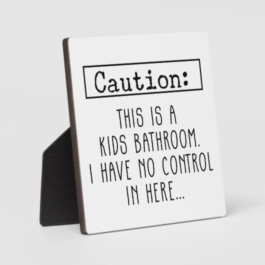 Farmhouse Funny Caution Kind Bathroom Sign Fotoplaat (Voorkant)