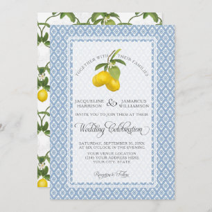 Farmhouse Garden Lemon BOHO Citrus Blue and White Kaart
