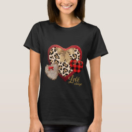 Farmhouse Geïnspireerd hart Pset Cheetah Burlap T-shirt