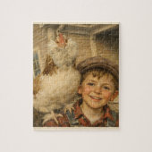 Farmhouse Gift Jigsaw Puzzle Boy with Chicken Legpuzzel (Verticaal)
