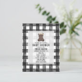 Farmhouse Gingham Boho Beer Baby shower Kaart (Staand voorkant)
