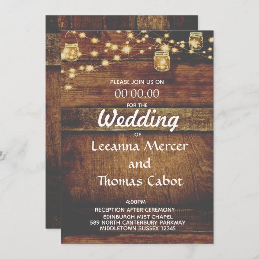 Farmhouse Glam Rustic Wood Weddenschap Kaart (Voorkant / Achterkant)