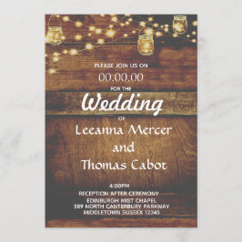 Farmhouse Glam Rustic Wood Weddenschap Kaart