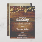 Farmhouse Glam Save the Date Rustic Briefkaart (Voorkant / Achterkant)