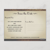 Farmhouse Glam Save the Date Rustic Briefkaart (Achterkant)